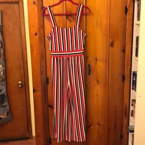 Striped Wide Leg Jumper (black, red and white)